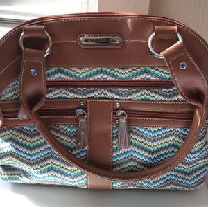 Stone Mountain Chevron Straw Dome Satchel